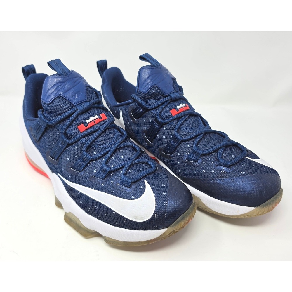 Nike LeBron XIII Low Coastal Blue Bright Crimson Men's 10 831925-416 Basketball